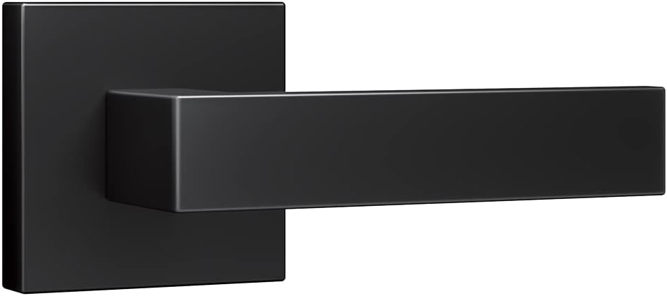 Security Square Door Handle - Easy Installation, Fits All - Matte Black