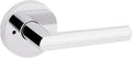 Interior Privacy Door Handle with Lock, Door Lever For Bathroom and Bedroom, Polished Chrome Reversible Keyless Push Button Lock Door Lever