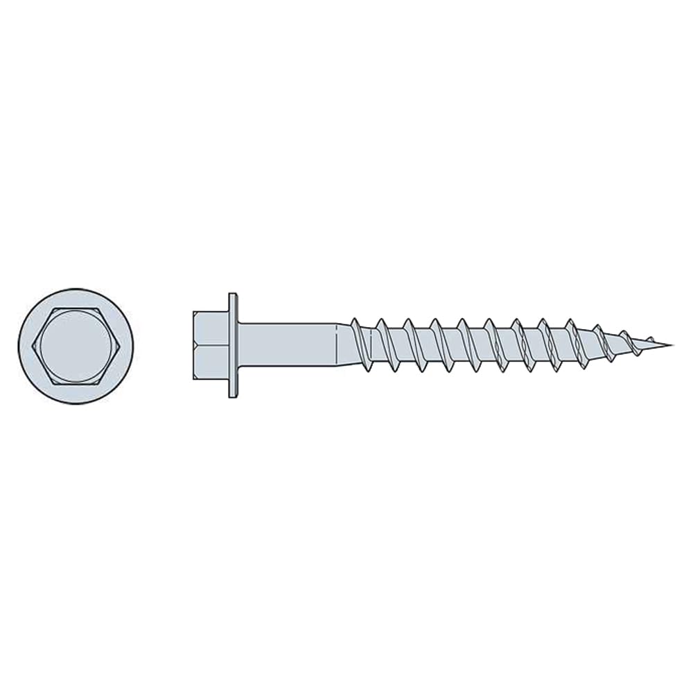 Connector Screw — 9 x 1-1/2 in. 1/4-Hex Drive, Mech. Galv. (500-Qty)