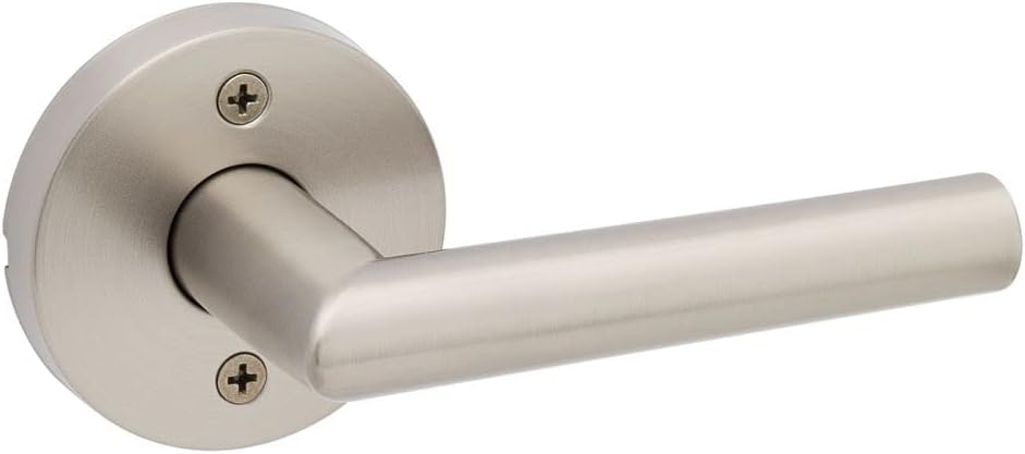 Interior Passage Door Handle, Lever For Closet and Hallway Doors, Reversible Non-Locking Handle Lever, Satin Nickel