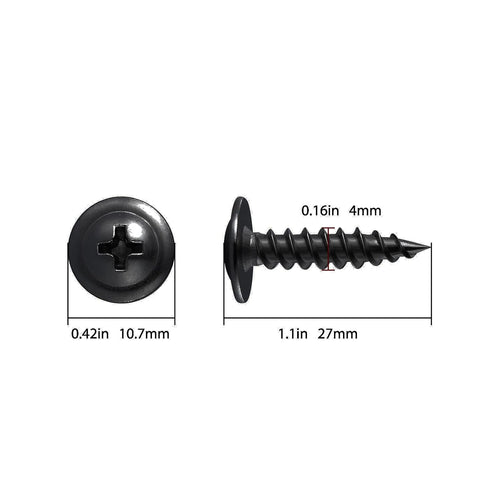 (250 pcs)#8×1" Black Truss Head Wood Screws Quick Metal Self Tapping Zinc Oxide