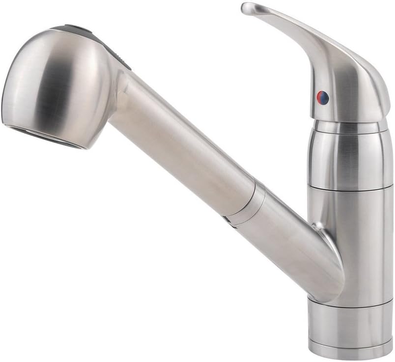 Single-Handle Pull-Down Kitchen Faucet (Stainless Steel) | Water-Saving Model