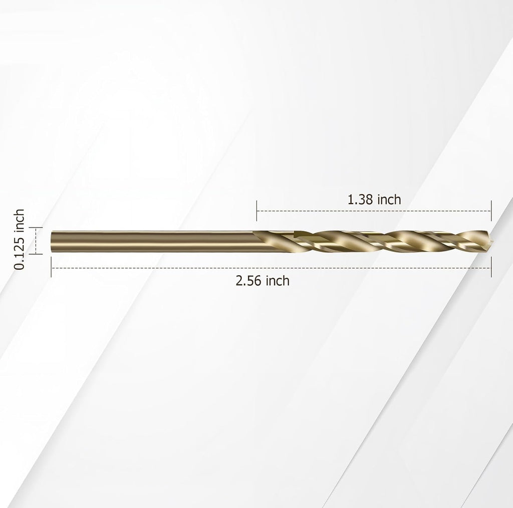 10-Piece M35 Cobalt Drill Bits, Laicky 1/8 in HSS Drill Bits 135 Degree Split Point Brocas para Metal Madera Twist Drill Bits for Hardened Steel, Stainless Steel, Aluminum, Plastic and Wood