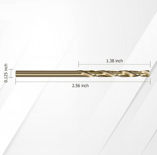 10-Piece M35 Cobalt Drill Bits, Laicky 1/8 in HSS Drill Bits 135 Degree Split Point Brocas para Metal Madera Twist Drill Bits for Hardened Steel, Stainless Steel, Aluminum, Plastic and Wood