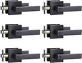 Interior Door Handle, 6 Pack Privacy Black Door Knobs Matte Black Door Handle Door Levers Heavy Duty with Modern Contemporary Slim Square Design for Home Bedroom & Bathroom Keyless Zinc-Alloy