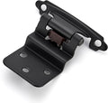 60 Packs (30 Pairs) 3/8" Inset Matte Black Cabinet Hinge, Self Closing Hinges for Kitchen/Bathroom/Furniture Cabinets & Doors. Decorative Hardware with Door Bumper.