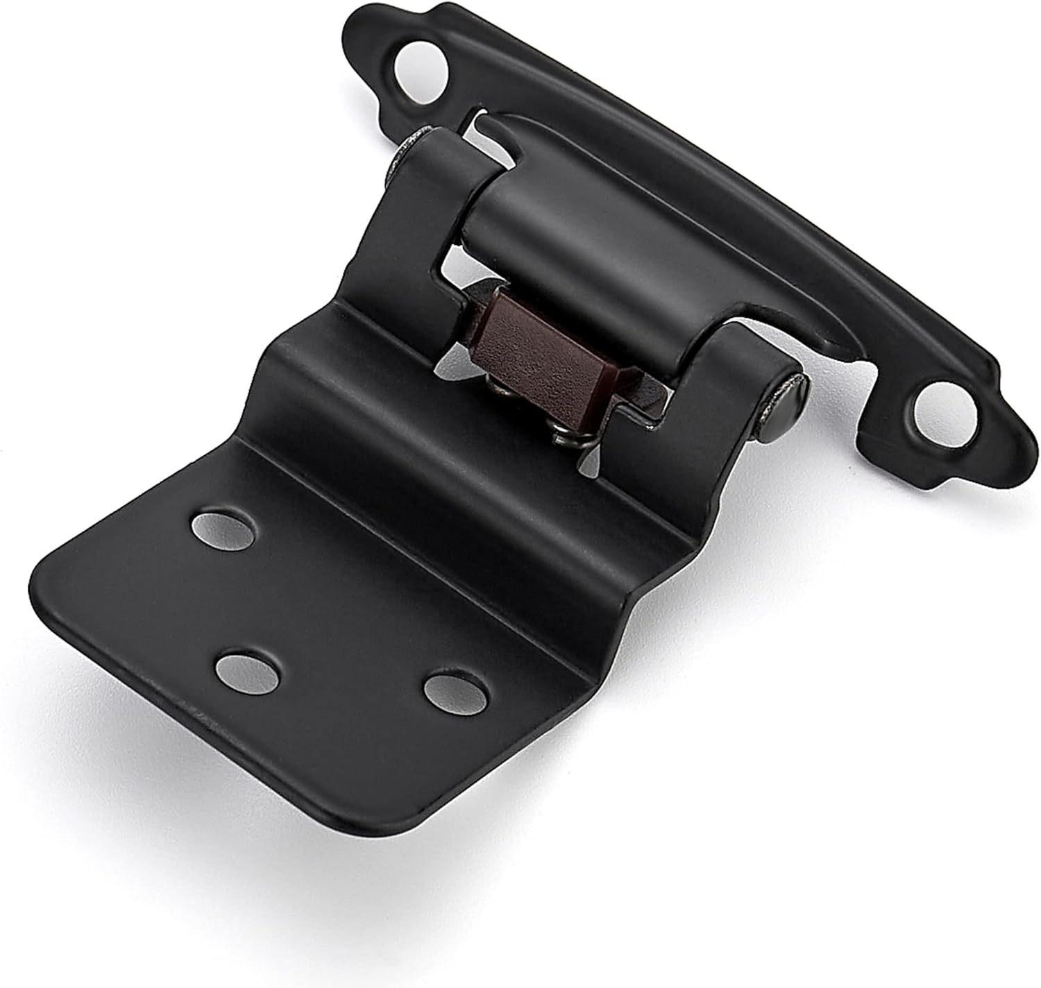 60 Packs (30 Pairs) 3/8" Inset Matte Black Cabinet Hinge, Self Closing Hinges for Kitchen/Bathroom/Furniture Cabinets & Doors. Decorative Hardware with Door Bumper.