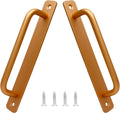 2 Pack Aluminum Alloy Sliding Barn Door Handle, 160mm / 6.3 Inch Hole Center Gate Door Handle, Closet Door Pulls with Plate for Kitchen, Cabinet, Bathroom, Closet, 7.1 Inch Long（Gold）