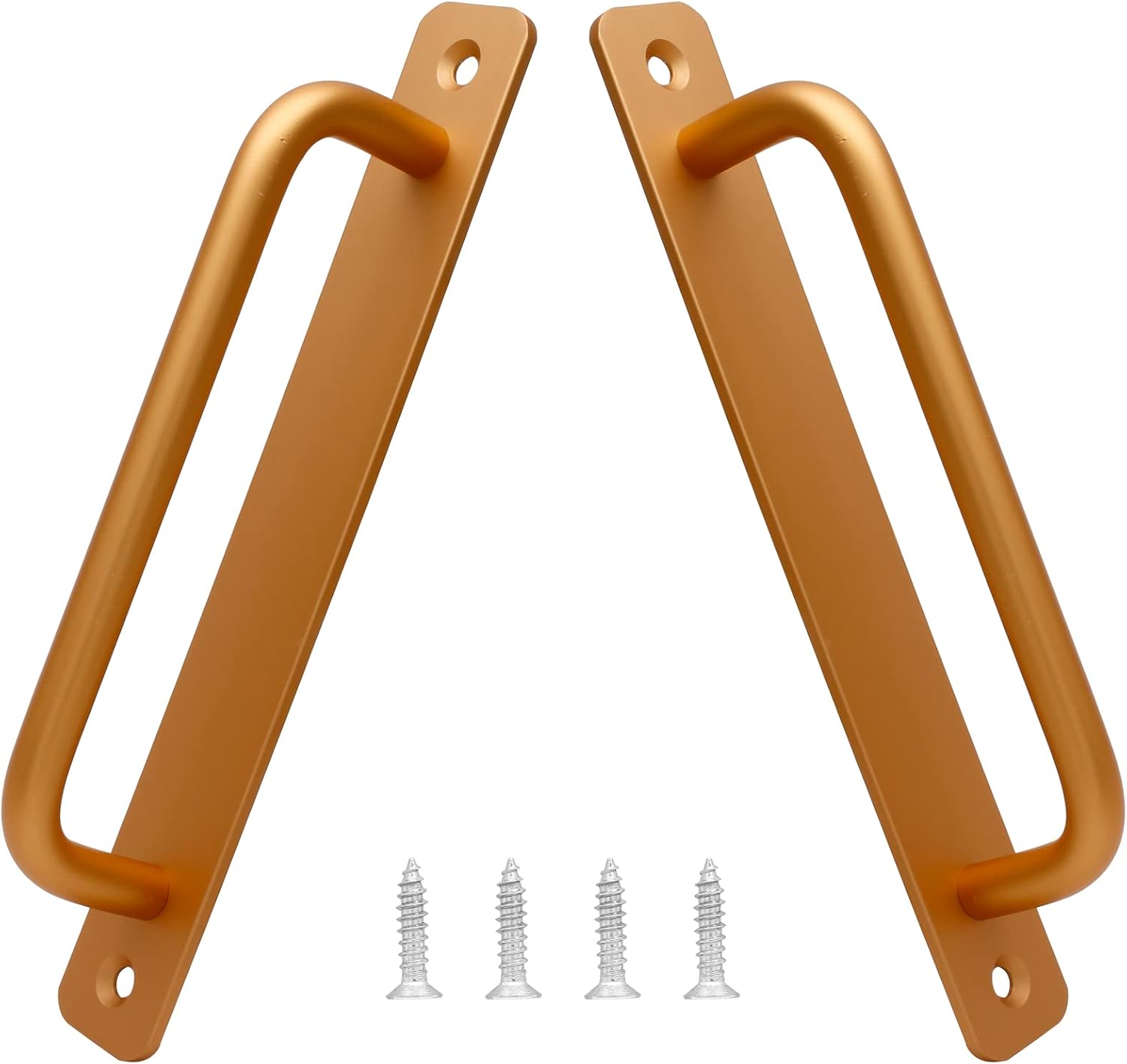 2 Pack Aluminum Alloy Sliding Barn Door Handle, 160mm / 6.3 Inch Hole Center Gate Door Handle, Closet Door Pulls with Plate for Kitchen, Cabinet, Bathroom, Closet, 7.1 Inch Long（Gold）
