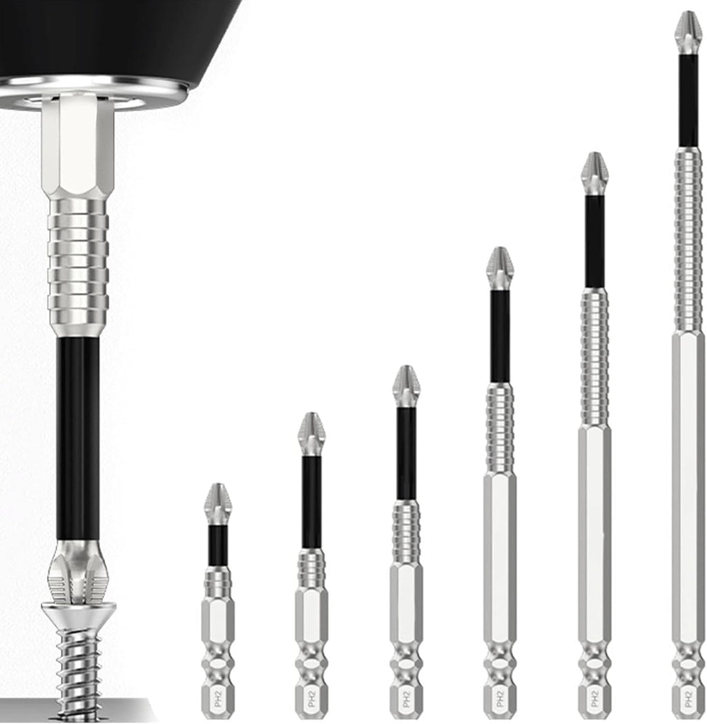 High-Magnetic Screwdriver Drill Bit, New K5 High-Magnetic Drill Dit Set,Magnetic Durability Screwdriver Drill Bit Set,Anti-Slip Magnetic Electric Screwdriver Set,25 50 65 70 90 150mm (1Set)