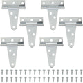 6Pack 2 Inch Silver T-Strap Shed Hinge,Barn Door Hinges Heavy Duty Gate Strap Hinge T Hinges for Barn Door, Shed or Wooden Fences