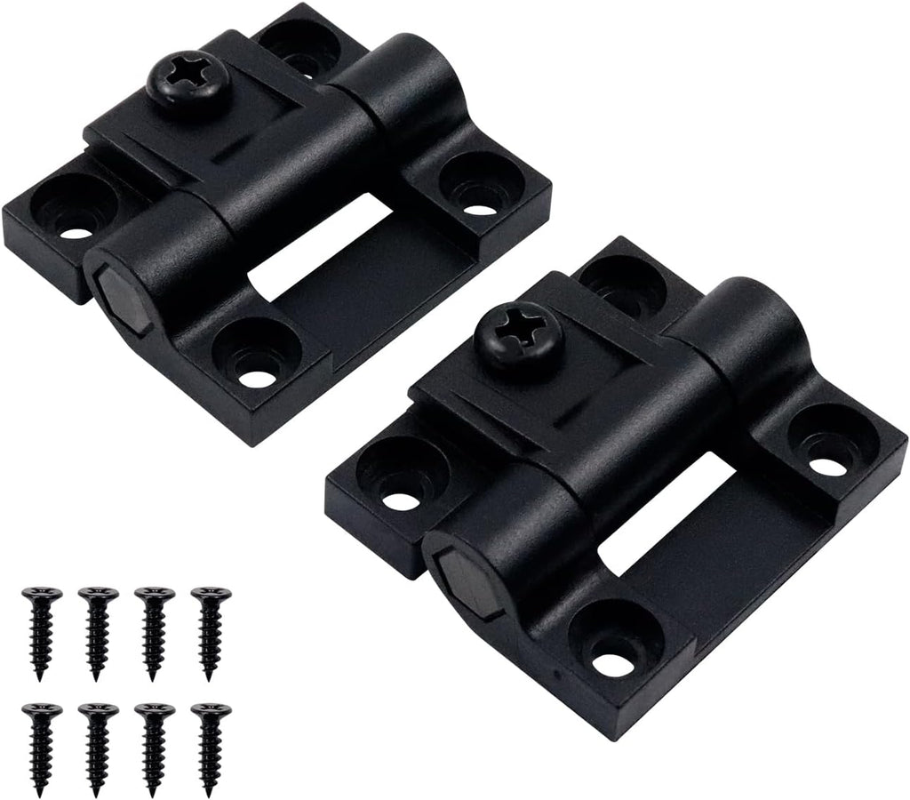 2 Pack 43mmx36mm 4 Countersunk Holes Plastic Adjustable Torque Position Control E6-10-301-20 Series Hinge Black Door Hinges