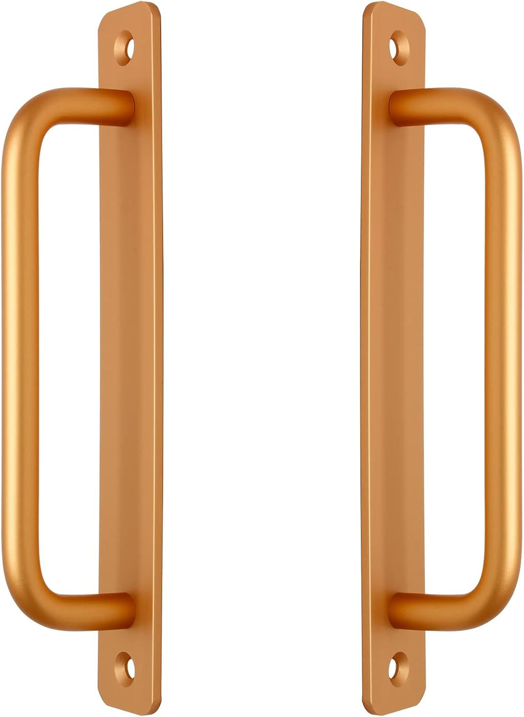 2 Pack Aluminum Alloy Sliding Barn Door Handle, 160mm / 6.3 Inch Hole Center Gate Door Handle, Closet Door Pulls with Plate for Kitchen, Cabinet, Bathroom, Closet, 7.1 Inch Long（Gold）