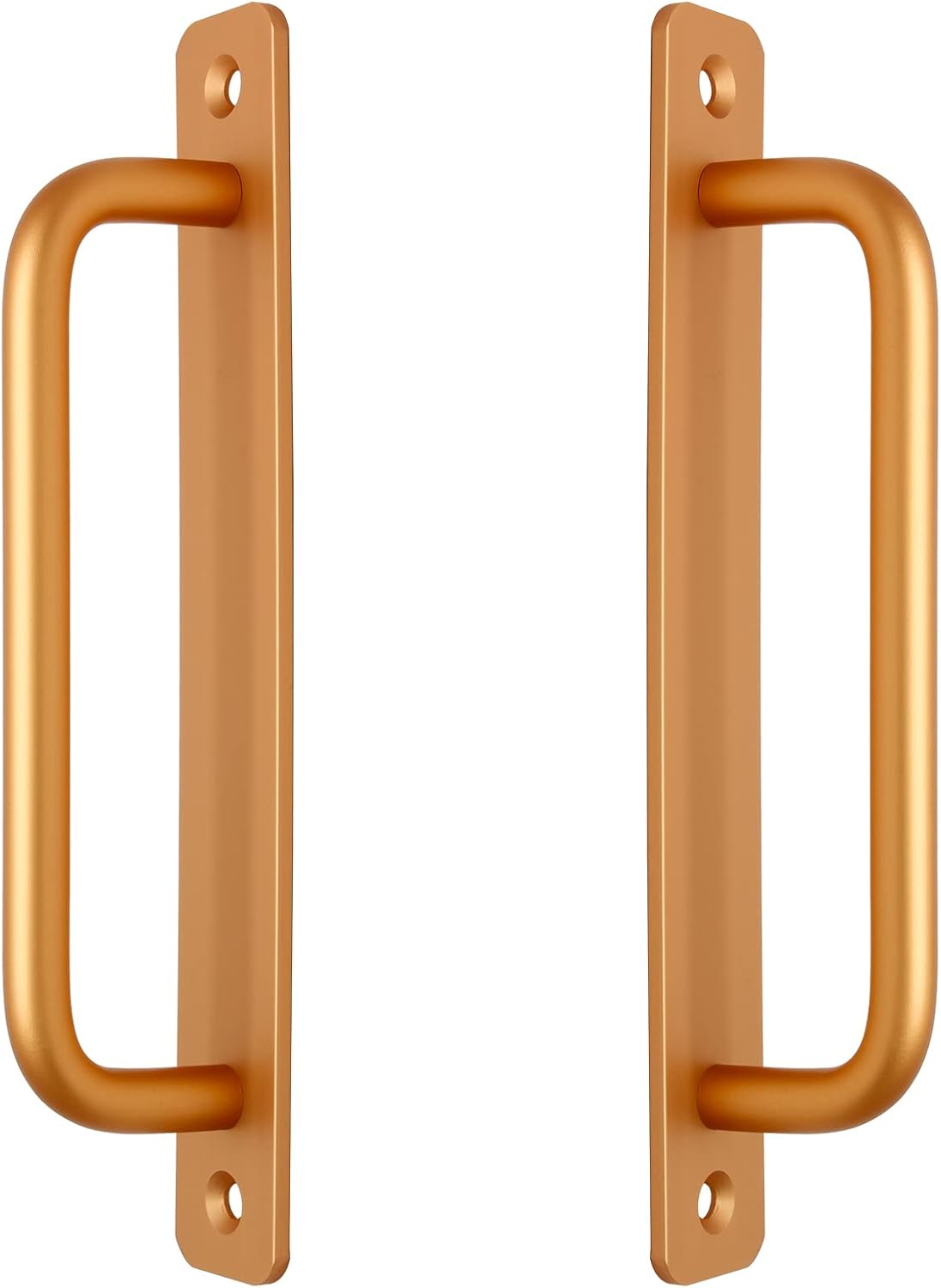 2 Pack Aluminum Alloy Sliding Barn Door Handle, 160mm / 6.3 Inch Hole Center Gate Door Handle, Closet Door Pulls with Plate for Kitchen, Cabinet, Bathroom, Closet, 7.1 Inch Long（Gold）