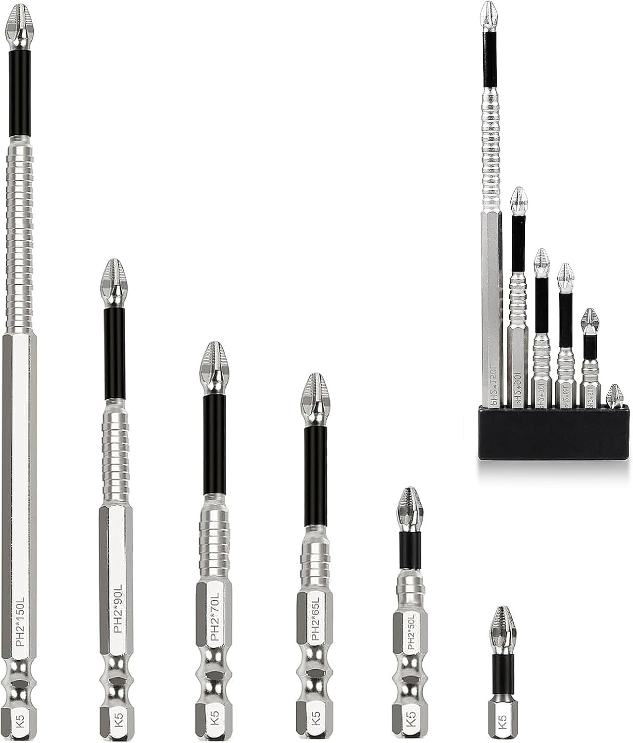 High Magnetic Screwdriver Drill Bits Set, Hexagonal Shank Anti Slip, Electric Screwdriver Set, Suitable For Power And Hand Tools,6-Piece Alloy Steel Anti-Slip Drill Bits,Phillips Screwdriver Bits