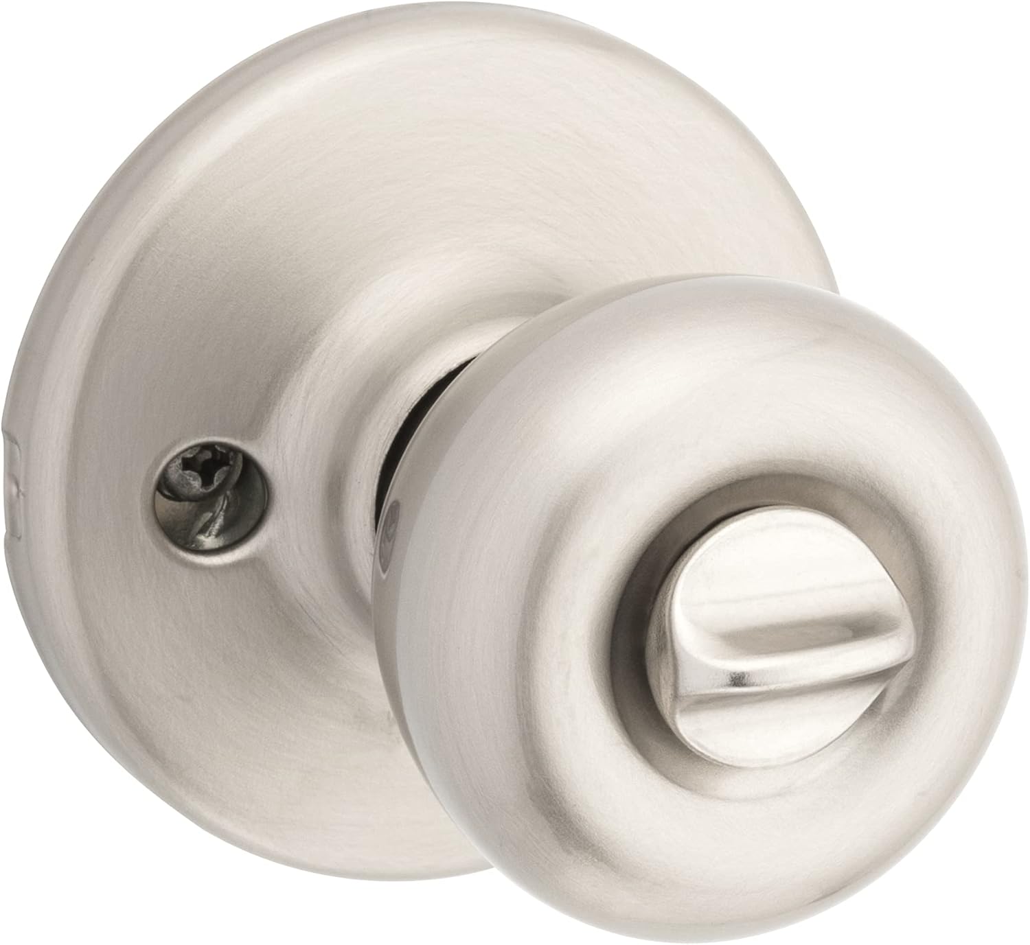 Entry Door Knob with Lock and Key, Secure Keyed Handle Exterior, Front Entrance and Bedroom, Satin Nickel, Pick Resistant  Rekey Security and