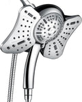 Shower Head Combo: 2-in-1 Design Featuring a High-Pressure Rainfall Head and a Handheld Spray; 9 Spray Modes/Settings, Detachable Head, Includes a 60-Inch Hose