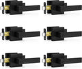 6 Pack Matte Black Door Handles, Keyless Interior Door Knobs, Privacy Door Lever Locksets for Bedroom Bathroom, Heavy Duty Square Door Lock (2.0lb), Reversible for Left&Right Handled Doors