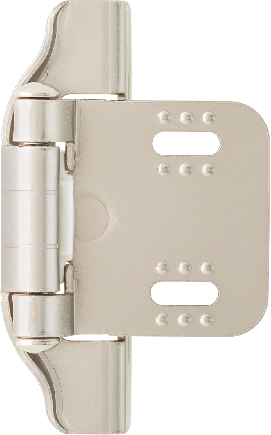 (10-Pack) Self-Closing Cabinet Hinges Semi-Wrap 1/4" Overlay Hinges for Cabinet Doors Kitchen/Cabinets/Cupboards/Furniture Satin Nickel