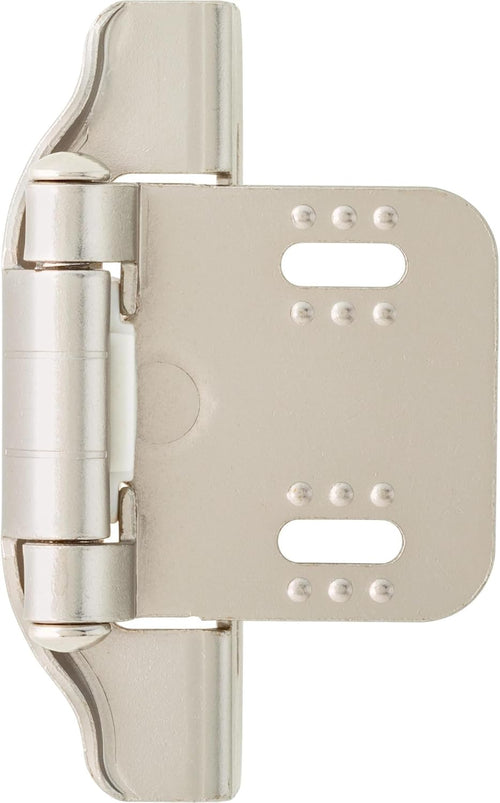 (10-Pack) Self-Closing Cabinet Hinges Semi-Wrap 1/4" Overlay Hinges for Cabinet Doors Kitchen/Cabinets/Cupboards/Furniture Satin Nickel