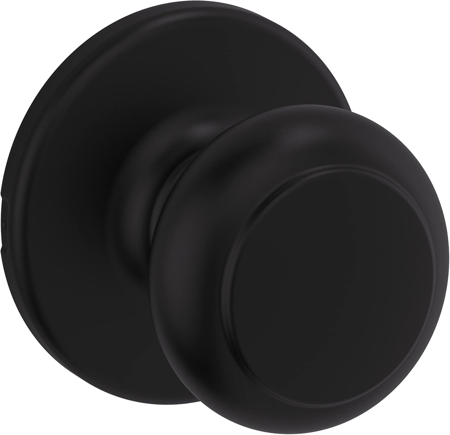 Cove Interior Passage Door Knob, Handle For Closet and Hallway Doors, Non-Locking Doorknob, Matte Black