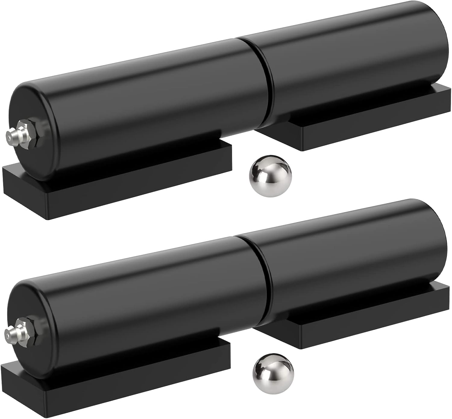Heavy Duty Gate Hinges 7 Inches- 2 Pack Weld On Install Black Iron Barrel Hinge 900lbs Capacity for Swing Door Trailer Ramp Metal Driveway Gate Drive Gate