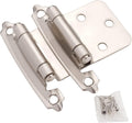 Cabinet Hinges Brushed Nickel for Kitchen Cabinets Doors (10 Pair -20 Pcs) -1/2" Overlay (Variable) -Self Closing Kitchen Cabinet Hinges Flush Mount w/Silicon Bumpers & Hardware Screws