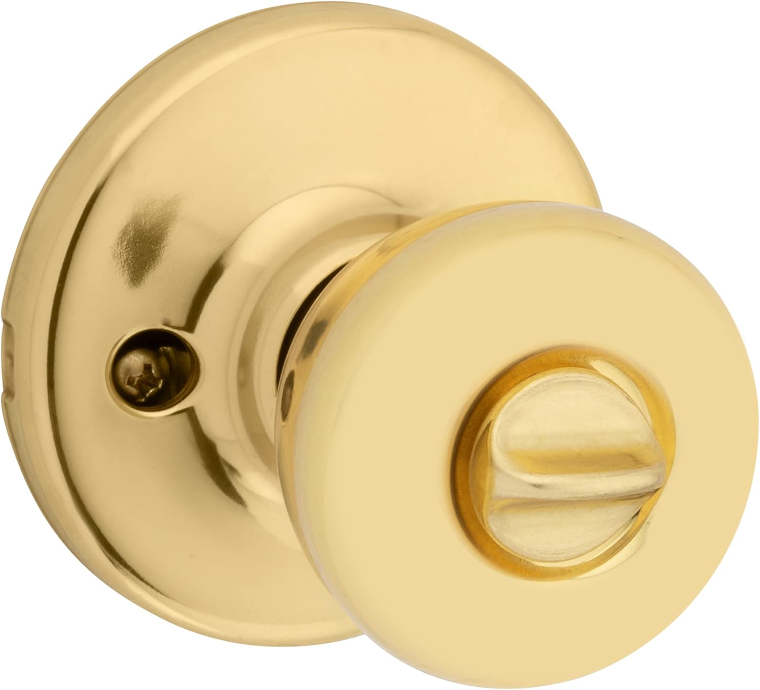 Entry Door Knob with Lock and Key, Secure Keyed Handle Exterior, Front Entrance and Bedroom, Polished Brass, Pick Resistant  Rekey Security