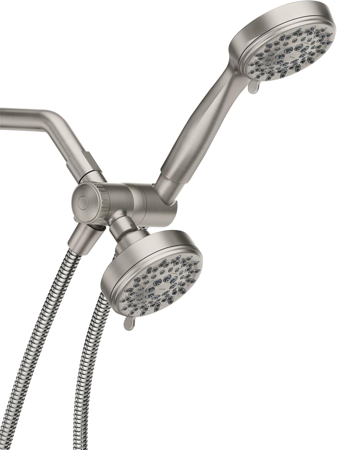 5-Function Shower Head | Brushed Nickel Finish, 3-3/4-Inch Diameter | Includes Both a Fixed Shower Head and a Handheld Spray Component