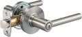 Contemporary Madison Door Lever with Lock, Privacy, Satin Nickel