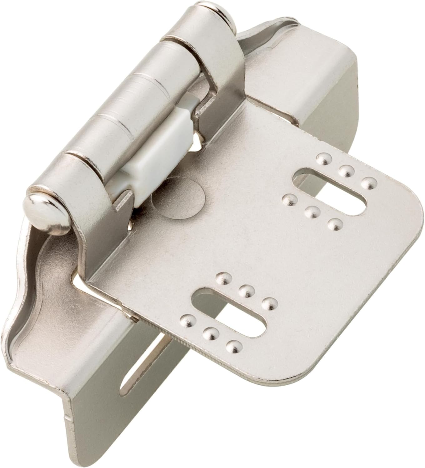 (10-Pack) Self-Closing Cabinet Hinges Semi-Wrap 1/4" Overlay Hinges for Cabinet Doors Kitchen/Cabinets/Cupboards/Furniture Satin Nickel