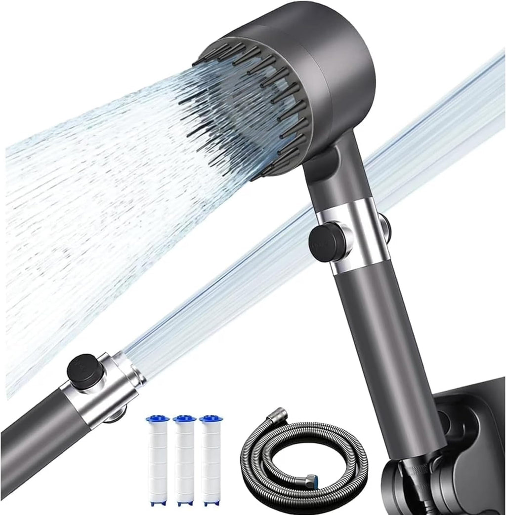 Filtered Shower Head (with Handheld Spray): High-Pressure with 3 Spray Modes; Built-in Filtration System Engineered for Hard Water—Upgraded Clog-Resistant Nozzles |