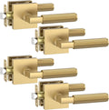 4 Pack Champagne Bronze Passage Door Handles, Door Lever with Door Knobs Indoor for Bedroom or Bathroom, Heavy Duty Door Handles Interior with Locks for Left Right Sided Doors