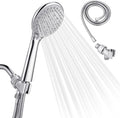 Detachable Handheld Shower Set (with Hose) — High-pressure, 5-function handheld showerhead, complete with an extra-long 4.7-foot stainless steel hose and mounting bracket.