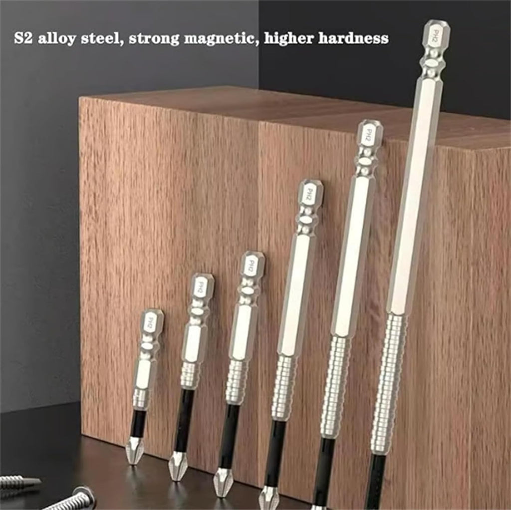 High-Magnetic Screwdriver Drill Bit, New K5 High-Magnetic Drill Dit Set,Magnetic Durability Screwdriver Drill Bit Set,Anti-Slip Magnetic Electric Screwdriver Set,25 50 65 70 90 150mm (1Set)