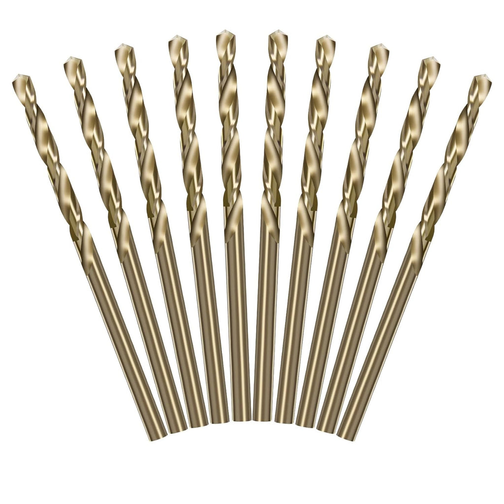 10-Piece M35 Cobalt Drill Bits, Laicky 1/8 in HSS Drill Bits 135 Degree Split Point Brocas para Metal Madera Twist Drill Bits for Hardened Steel, Stainless Steel, Aluminum, Plastic and Wood