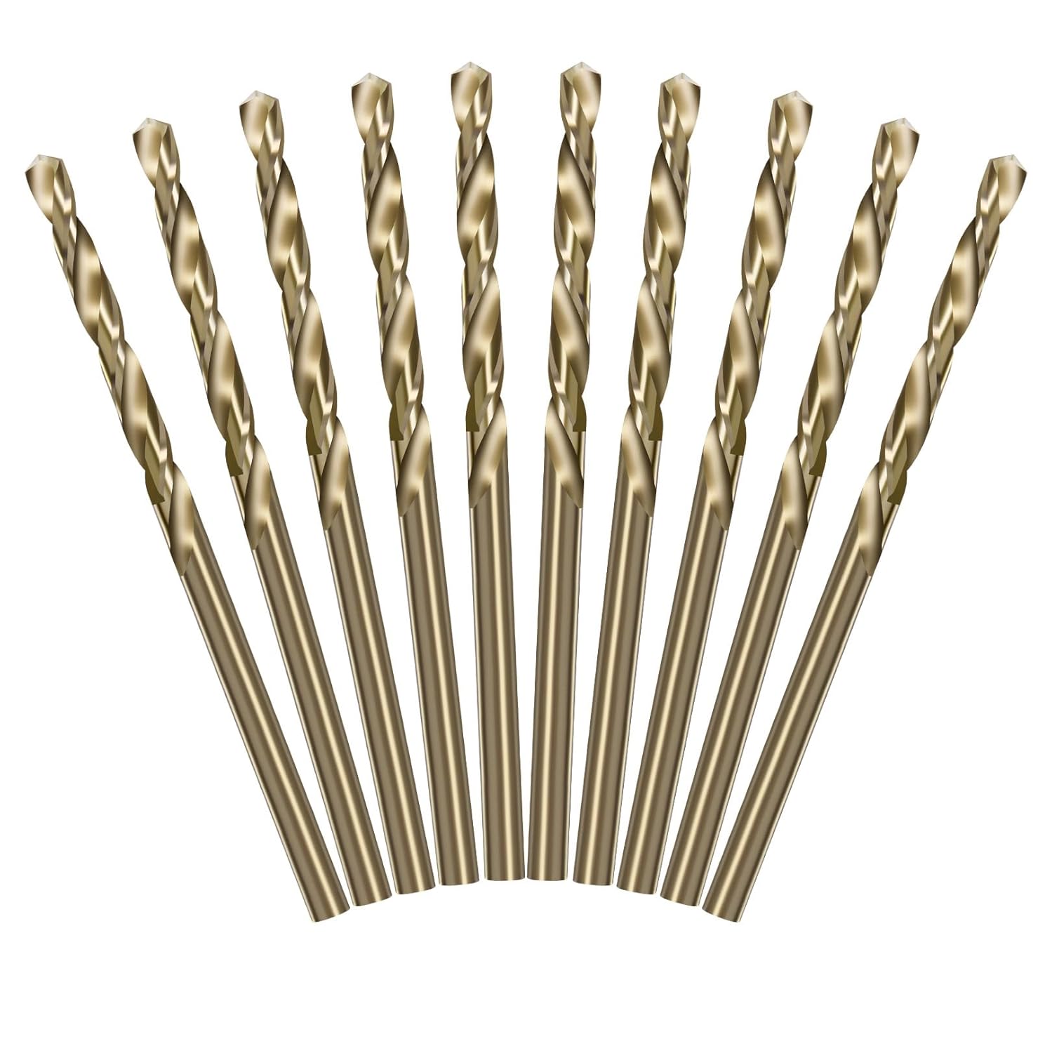 10-Piece M35 Cobalt Drill Bits, Laicky 1/8 in HSS Drill Bits 135 Degree Split Point Brocas para Metal Madera Twist Drill Bits for Hardened Steel, Stainless Steel, Aluminum, Plastic and Wood