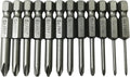 Phillips Cross Screwdriver Bits, 12Pcs 1/4 Hex Shank Magnetic Cross Phillips Screw Head Screwdriver Bits Electric Screwdriver Set Power Tools | 2 inch length