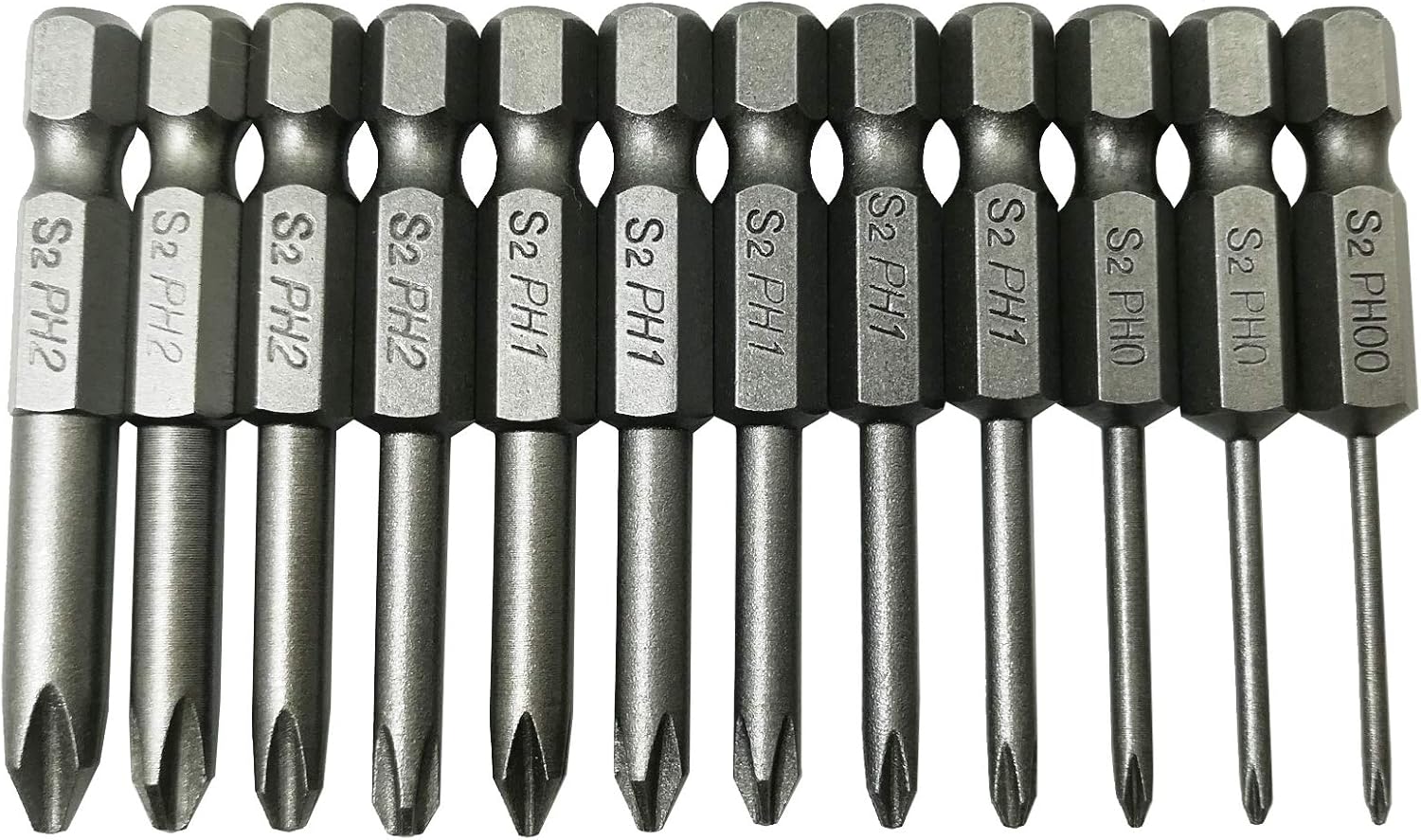 Phillips Cross Screwdriver Bits, 12Pcs 1/4 Hex Shank Magnetic Cross Phillips Screw Head Screwdriver Bits Electric Screwdriver Set Power Tools | 2 inch length