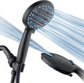 High-Pressure 8-Mode Handheld Showerhead — Anti-Clog Showerhead — Features a built-in high-power rinse function (ideal for cleaning bathtubs, tiles, and pets); includes an extra-long 6-foot stainless steel hose, plus wall-mount and overhead brackets.