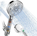 Filtered Shower Head (with Handheld Spray): 9 Spray Settings, Detachable Design; Specifically Engineered for Hard Water—Effectively Filters Residual Chlorine to Improve Skin and Hair Health (Chrome Finish)