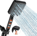 Filtered Showerhead (Black) — A 6-mode, high-pressure handheld showerhead with built-in mineral filtration beads; this detachable handheld set includes a stainless steel hose and a shower bracket.