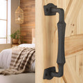 10 Inch Sliding Barn Door Handles, Heavy Duty Rustic Design Barn Door Pull, for DIY Sliding Barn Door, Gate, Shed, Garage | Square Solid Metal Material, Matte Black Powder Coated Finish